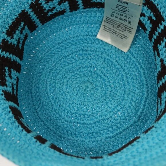 FENDI Zucca Canvas Hat Cotton Blue Auth yk19421M - Picture 9 of 13